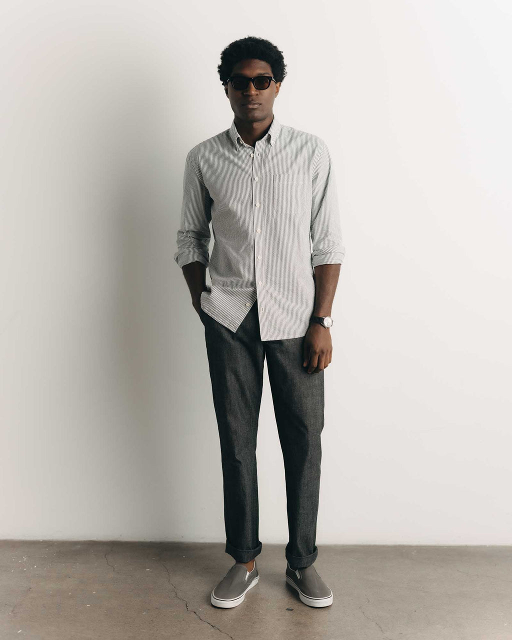 The Easy Pant in Black Indigo Chambray