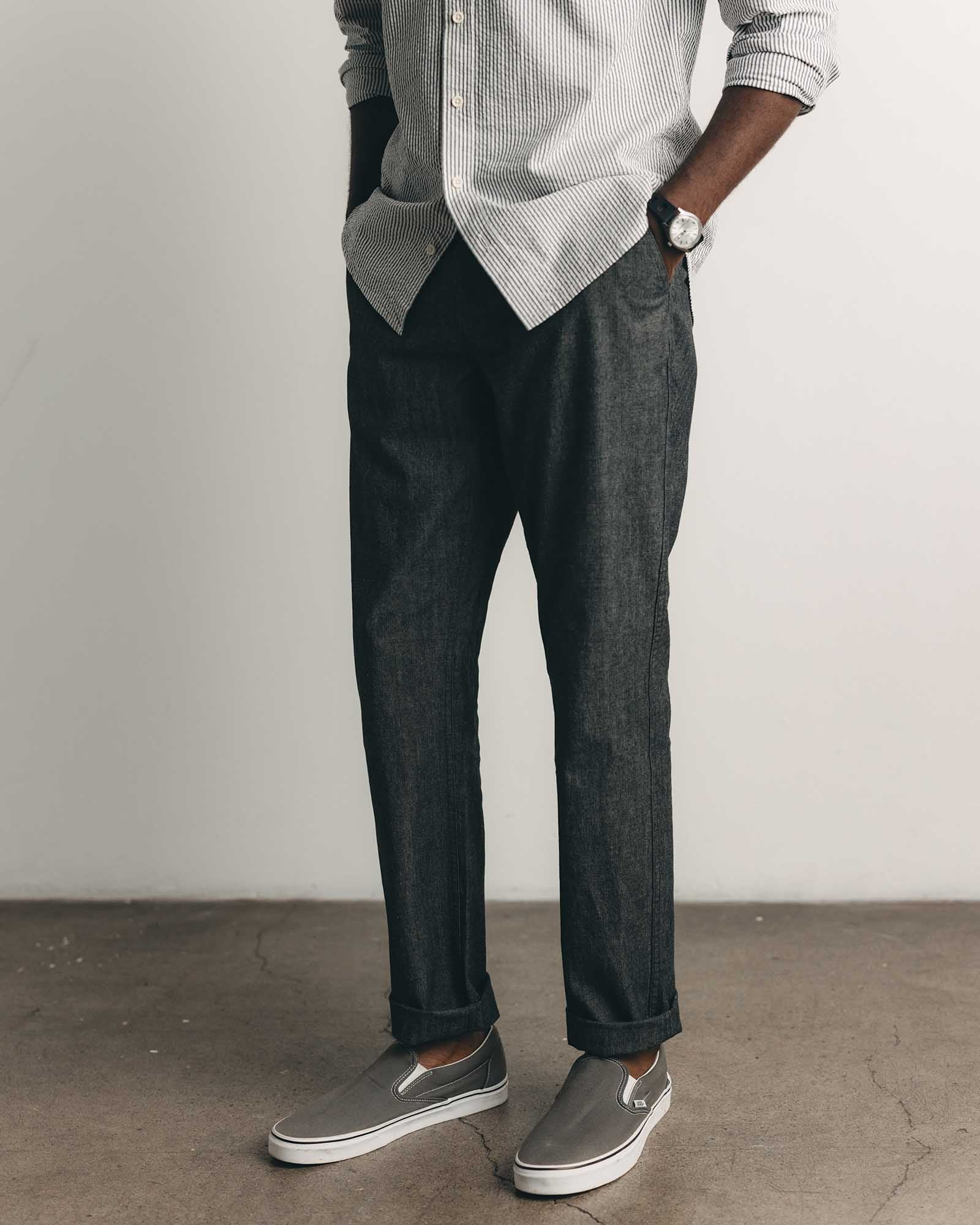 The Easy Pant in Black Indigo Chambray
