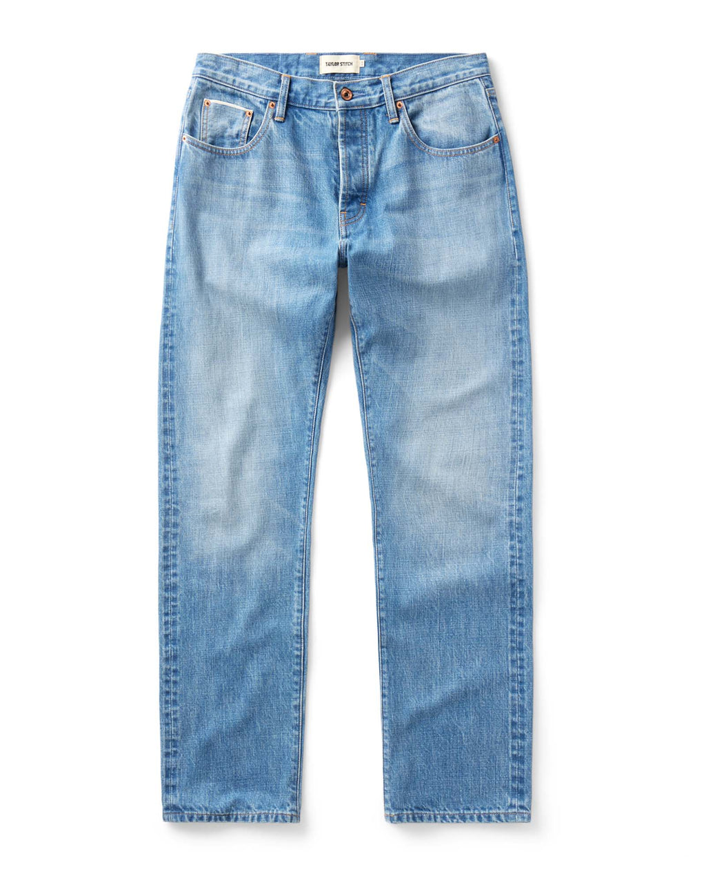 The Straight Jean in Light Wash Organic Selvedge
